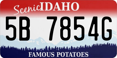 ID license plate 5B7854G