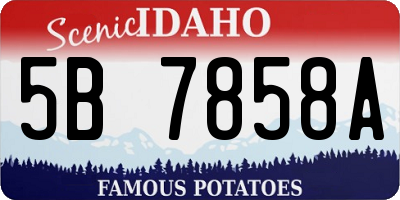 ID license plate 5B7858A
