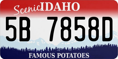 ID license plate 5B7858D
