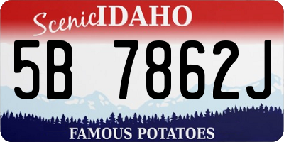 ID license plate 5B7862J