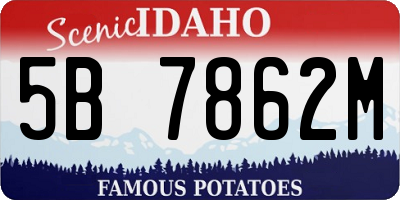 ID license plate 5B7862M