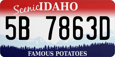 ID license plate 5B7863D