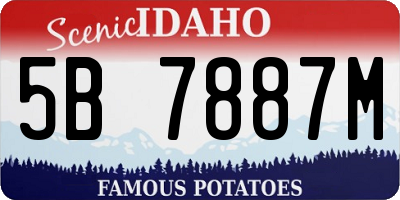 ID license plate 5B7887M