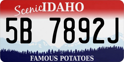 ID license plate 5B7892J