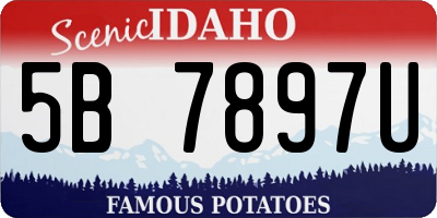 ID license plate 5B7897U