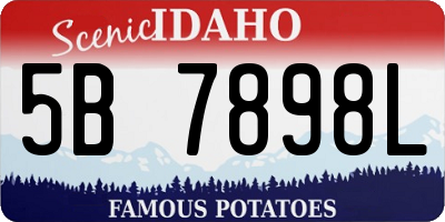 ID license plate 5B7898L