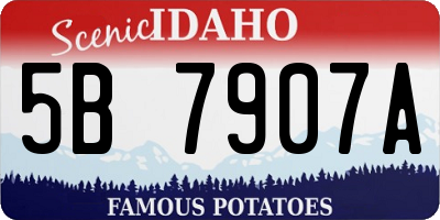 ID license plate 5B7907A