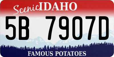ID license plate 5B7907D