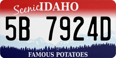 ID license plate 5B7924D