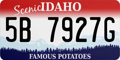 ID license plate 5B7927G