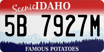 ID license plate 5B7927M