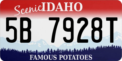 ID license plate 5B7928T