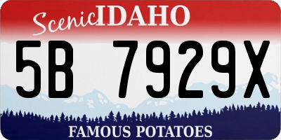 ID license plate 5B7929X