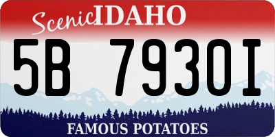 ID license plate 5B7930I