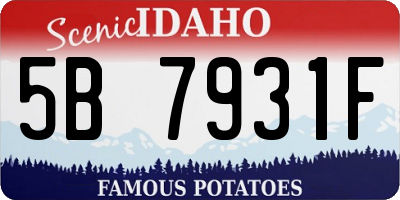 ID license plate 5B7931F