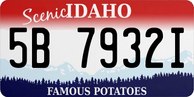 ID license plate 5B7932I