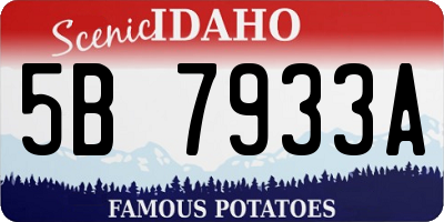 ID license plate 5B7933A
