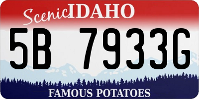ID license plate 5B7933G