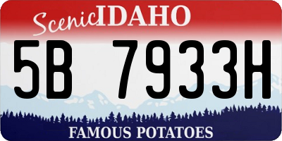 ID license plate 5B7933H