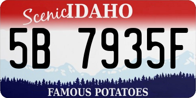 ID license plate 5B7935F