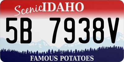 ID license plate 5B7938V