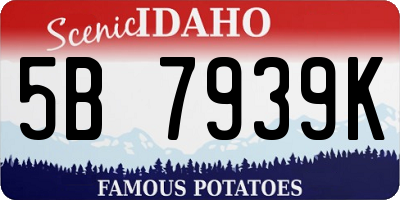 ID license plate 5B7939K