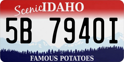 ID license plate 5B7940I