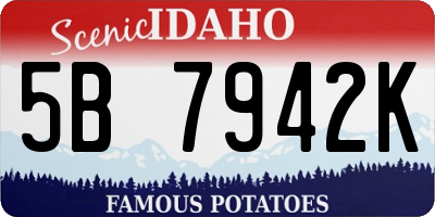 ID license plate 5B7942K