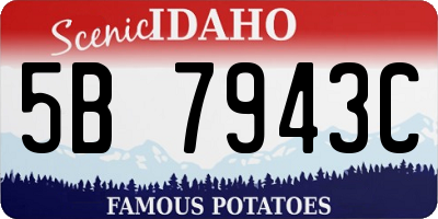ID license plate 5B7943C