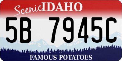 ID license plate 5B7945C