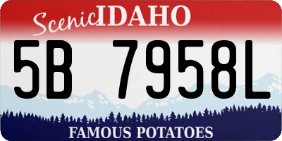 ID license plate 5B7958L