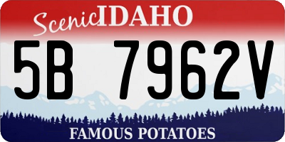 ID license plate 5B7962V