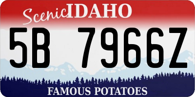 ID license plate 5B7966Z