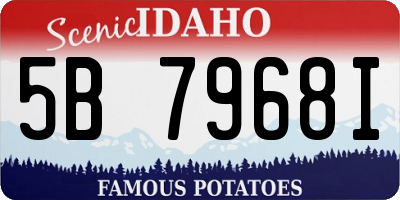 ID license plate 5B7968I