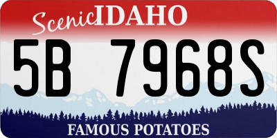 ID license plate 5B7968S