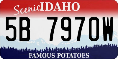 ID license plate 5B7970W