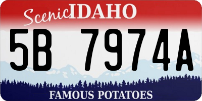 ID license plate 5B7974A