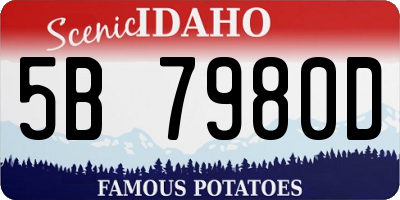 ID license plate 5B7980D