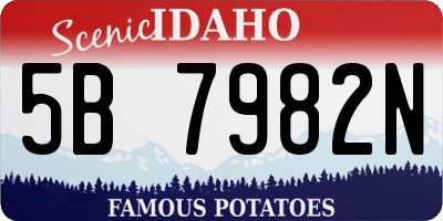 ID license plate 5B7982N