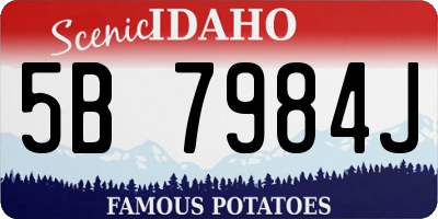 ID license plate 5B7984J