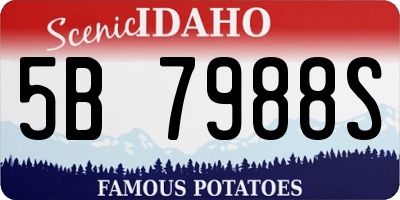 ID license plate 5B7988S