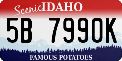 ID license plate 5B7990K