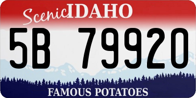 ID license plate 5B7992O