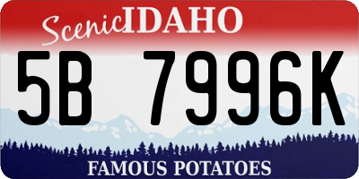 ID license plate 5B7996K