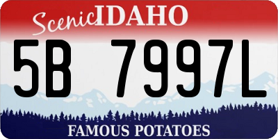 ID license plate 5B7997L
