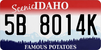 ID license plate 5B8014K