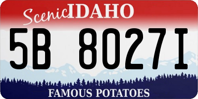 ID license plate 5B8027I