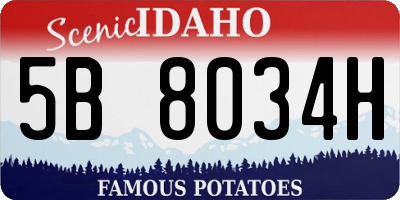 ID license plate 5B8034H