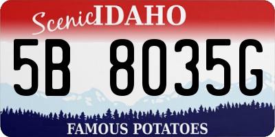ID license plate 5B8035G