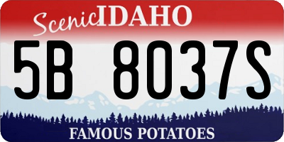 ID license plate 5B8037S